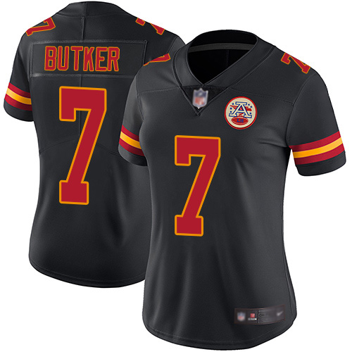 Women Kansas City Chiefs #7 Butker Harrison Limited Black Rush Vapor Untouchable Football Nike NFL Jersey